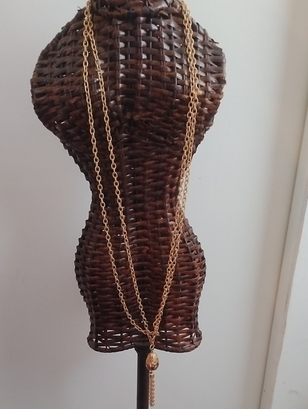 Long Gold-Tone Layered Chain Necklace